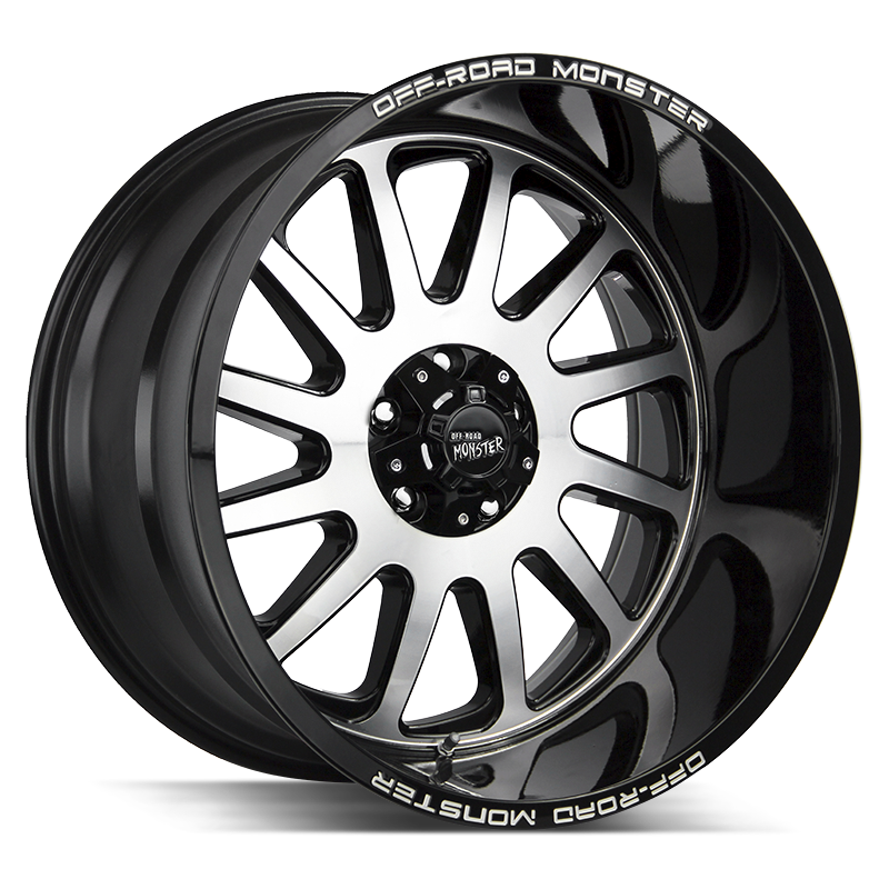 22x12 Off Road Monster Wheels M17 5x127 -19 ET 78.1 hub - Gloss Black Machined