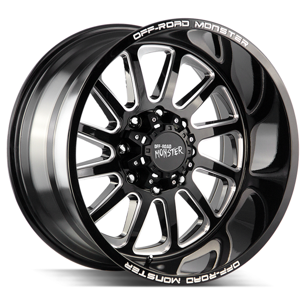 20x10 Off Road Monster Wheels M17 5x127 -44 ET 78.1 hub - Gloss Black Milled