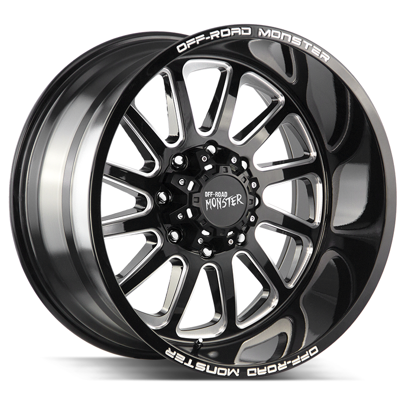 20x10 Off Road Monster Wheels M17 6x135 -44 ET 87.1 hub - Gloss Black Milled