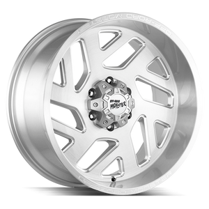 20x10 Off Road Monster Wheels M19 BLANK -44 ET 78.1 hub - Brushed Silver Milled