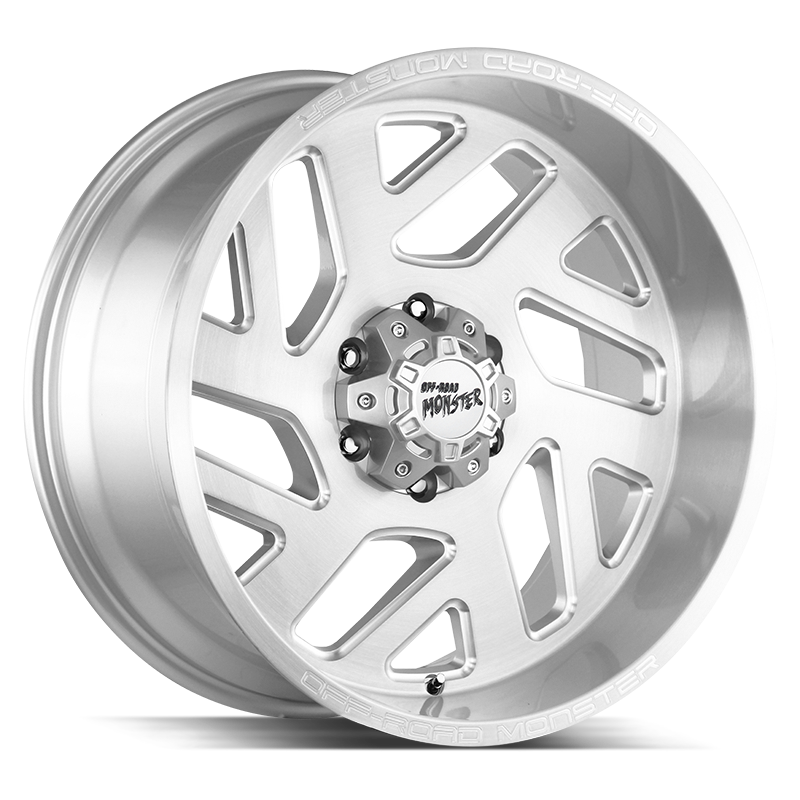 20x10 Off Road Monster Wheels M19 BLANK -44 ET 78.1 hub - Brushed Silver Milled