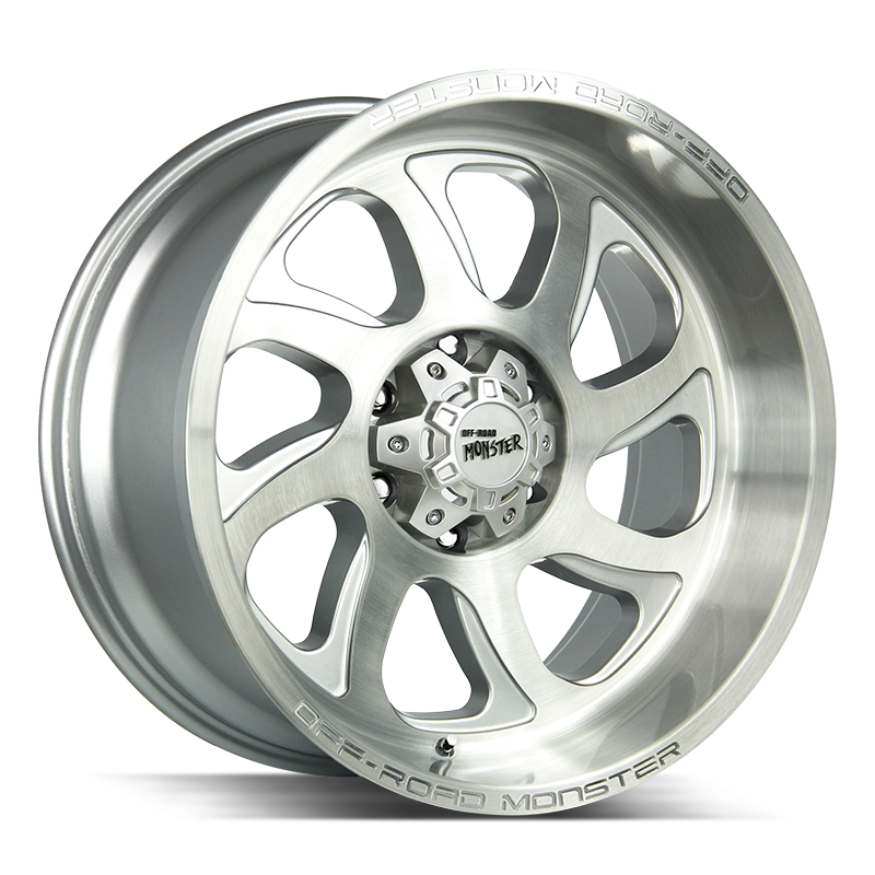 22x12 Off Road Monster Wheels M22 BLANK 10 ET 125.2 hub - Brushed Face Silver