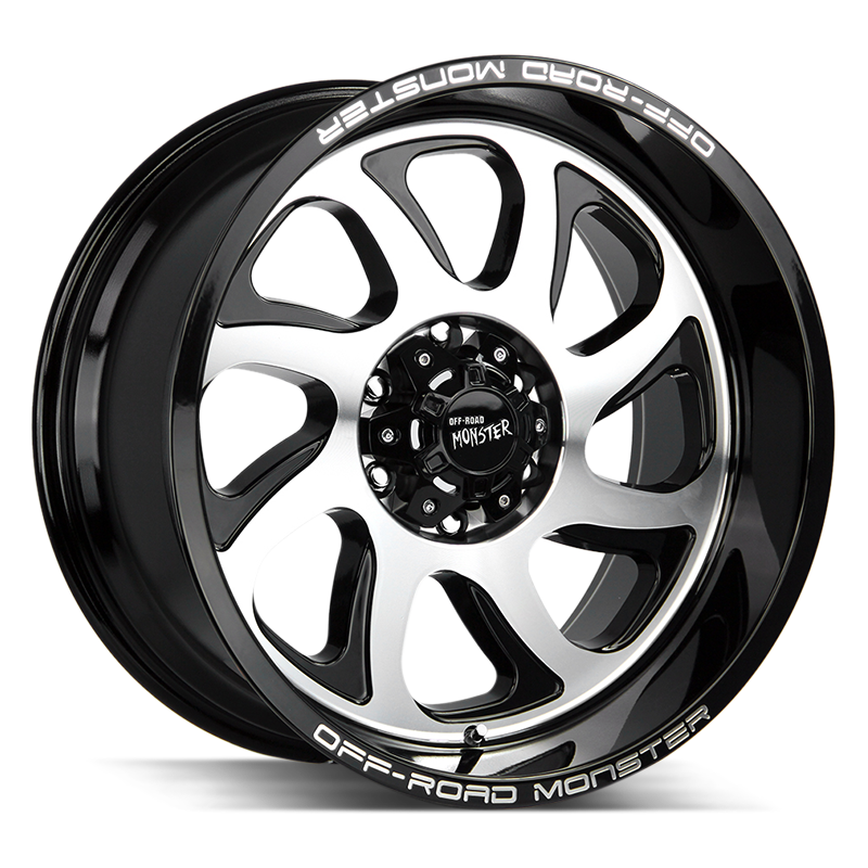 22x12 Off Road Monster Wheels M22 6x139.7 13 ET 106.4 hub - Gloss Black Machined