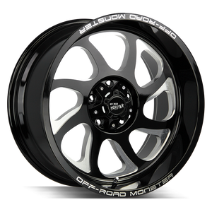 22x12 Off Road Monster Wheels M22 6x135 30 ET 87.1 hub - Gloss Black Milled