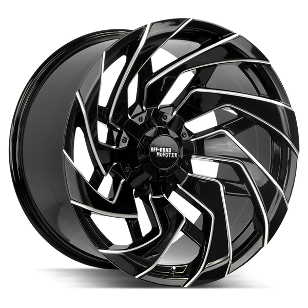 20x10 Off Road Monster Wheels M24 8x165.1 18 ET 125.2 hub - Gloss Black Milled