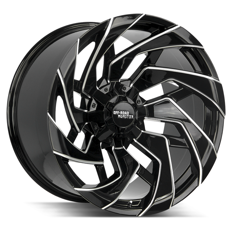 20x10 Off Road Monster Wheels M24 8x165.1 18 ET 125.2 hub - Gloss Black Milled