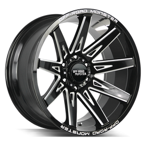 20x10 Off Road Monster Wheels M25 5x139.7 40 ET 78.1 hub - Gloss Black Milled