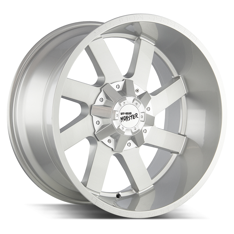 20x10 Off Road Monster Wheels M80 6x135 40 ET 106.4 hub - Brushed Face Silver