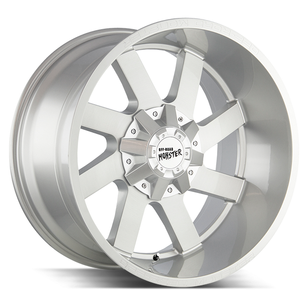 22x12 Off Road Monster Wheels M80 BLANK 35 ET 78.1 hub - Brushed Face Silver