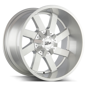 20x10 Off Road Monster Wheels M80 BLANK 40 ET 78.1 hub - Brushed Face Silver