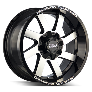 20x12 Off Road Monster Wheels M80 6x135 40 ET 106.4 hub - Gloss Black Machined