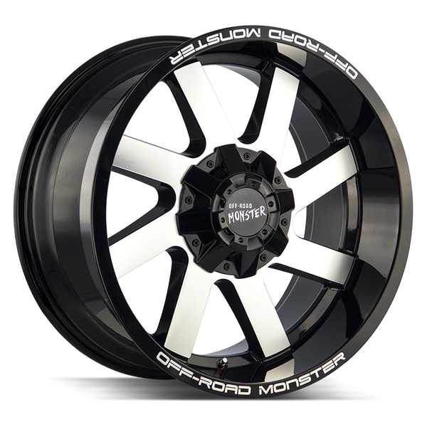 20x12 Off Road Monster Wheels M80 6x135 40 ET 106.4 hub - Gloss Black Machined