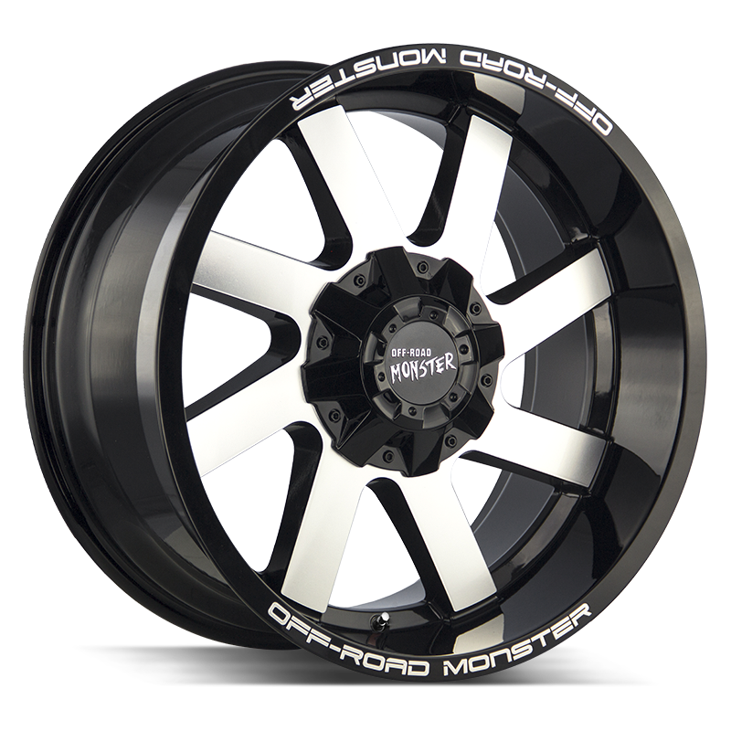 20x12 Off Road Monster Wheels M80 6x135 40 ET 106.4 hub - Gloss Black Machined