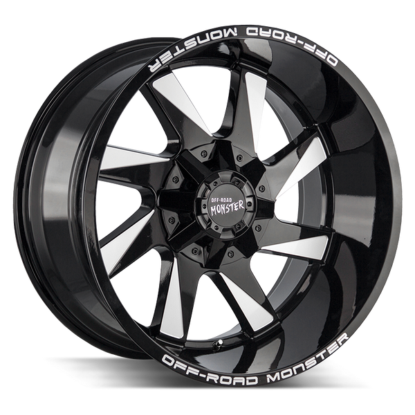 24x12 Off Road Monster Wheels M80 6x135 40 ET 106.4 hub - Gloss Black Milled