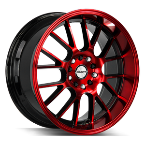 18x8.5 Shift Wheels Crank 5x114.3 38 ET 73.1 hub - Gloss Black Candy Red Machine