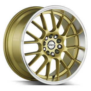 18x8.5 Shift Wheels Crank 5x114.3 15 ET 73.1 hub - Gold Polished Lip