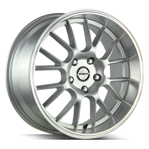 18x8.5 Shift Wheels Crank 5x114.3 15 ET 73.1 hub - Silver Polished Lip