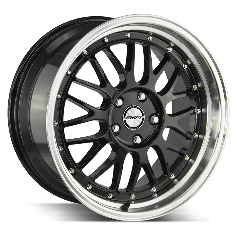 18x9 Shift Wheels Flywheel 5x100 35 ET 73.1 hub - Gloss Black Polished Lip