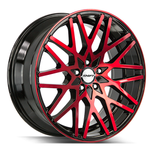 18x8 Shift Wheels Formula 5x100 30 ET 73.1 hub - Gloss Black Candy Red Machine