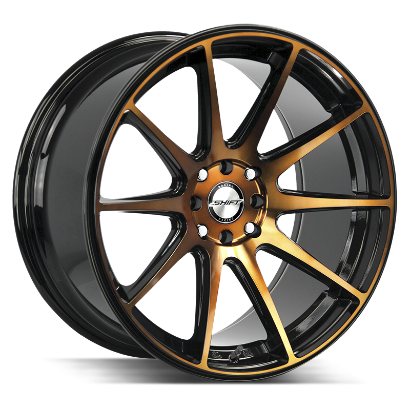 18x9 Shift Wheels Gear 5x100 -44 ET 73.1 hub - Black Machined Bronze