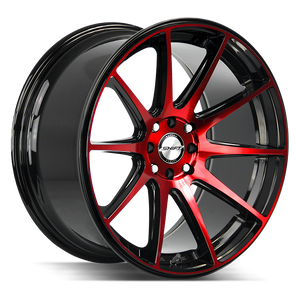 18x9 Shift Wheels Gear 5x114.3 -44 ET 73.1 hub - Gloss Black Candy Red Machine