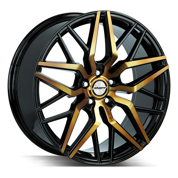 22x9 Shift Wheels Spring 5x114.3 -19 ET 74.1 hub - Black Machined Bronze