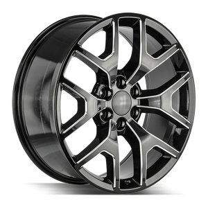 22x9 Strada OE Replica Wheels Gmc Sierra 6x139.7 25 ET 78.1 hub - Gloss Black Milled