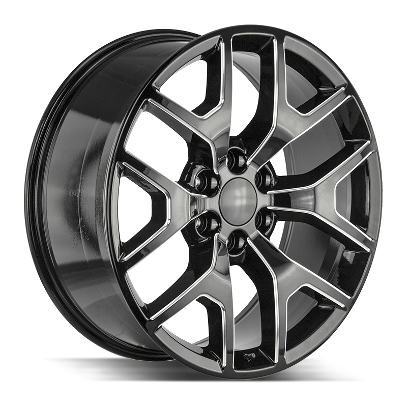 22x9 Strada OE Replica Wheels Gmc Sierra 6x139.7 25 ET 78.1 hub - Gloss Black Milled