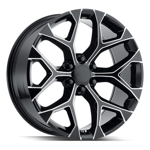 24x10 Strada OE Replica Wheels Snowflake 6x139.7 25 ET 78.1 hub - Gloss Black Milled