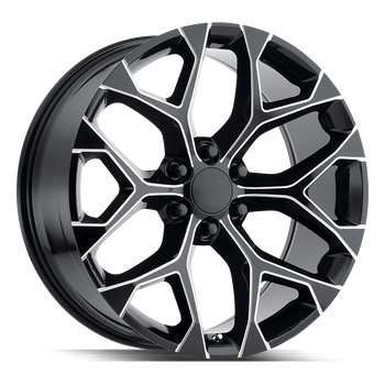 24x10 Strada OE Replica Wheels Snowflake 6x139.7 25 ET 78.1 hub - Gloss Black Milled