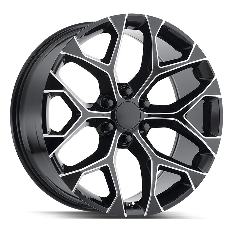 24x10 Strada OE Replica Wheels Snowflake 6x139.7 25 ET 78.1 hub - Gloss Black Milled