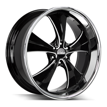 24x10 Strada Street Classic Wheels Old Skool 6x139.7 24 ET 106.4 hub - Gloss Black Milled SS Lip