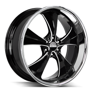 24x10 Strada Street Classic Wheels Old Skool 6x135 24 ET 87.1 hub - Gloss Black Milled SS Lip