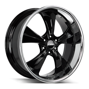 24x10 Strada Street Classic Wheels Old Skool 6x139.7 24 ET 106.4 hub - Gloss Black SS Lip