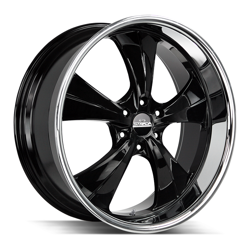 24x10 Strada Street Classic Wheels Old Skool 6x139.7 24 ET 106.4 hub - Gloss Black SS Lip