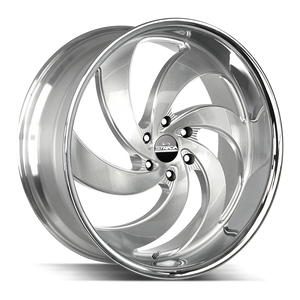 26x10 Strada Street Classic Wheels Retro 6 BLANK 15 ET 78.1 hub - Brushed Face Silver Milled SS