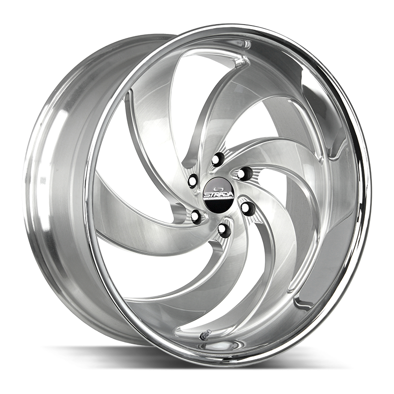 26x10 Strada Street Classic Wheels Retro 6 BLANK 15 ET 78.1 hub - Brushed Face Silver Milled SS