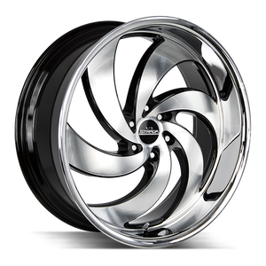 26x10 Strada Street Classic Wheels Retro 6 6x139.7 26 ET 106.4 hub - Gloss Black Machined SS Lip