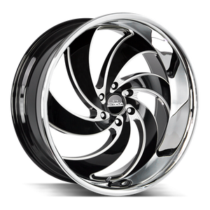 26x10 Strada Street Classic Wheels Retro 6 6x135 26 ET 87.1 hub - Gloss Black Milled SS Lip