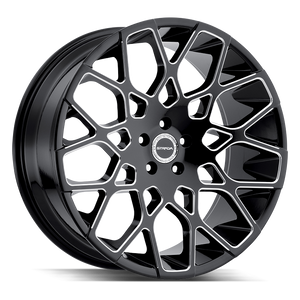 22x9.5 Strada Wheels Buca 5x115 15 ET 72.6 hub - Gloss Black Milled