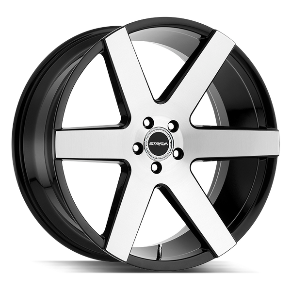 26x10 Strada Wheels Coda 5x120 25 ET 72.6 hub - Gloss Black Machined