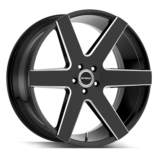 24x10 Strada Wheels Coda 5x127 25 ET 78.1 hub - Gloss Black Milled