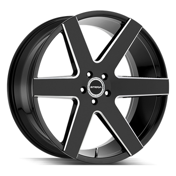 24x10 Strada Wheels Coda 5x127 25 ET 78.1 hub - Gloss Black Milled