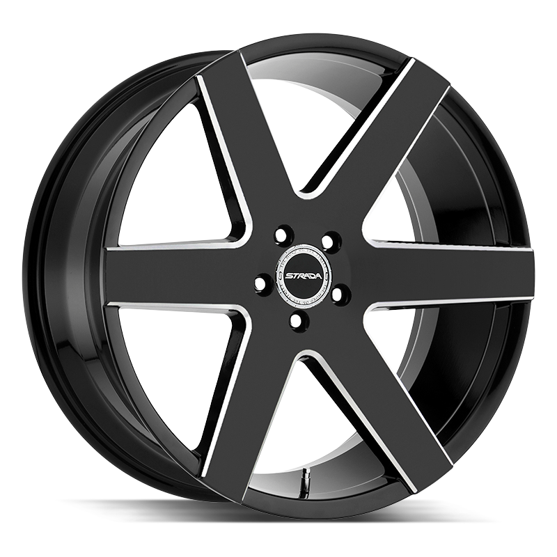 24x10 Strada Wheels Coda 5x127 25 ET 78.1 hub - Gloss Black Milled