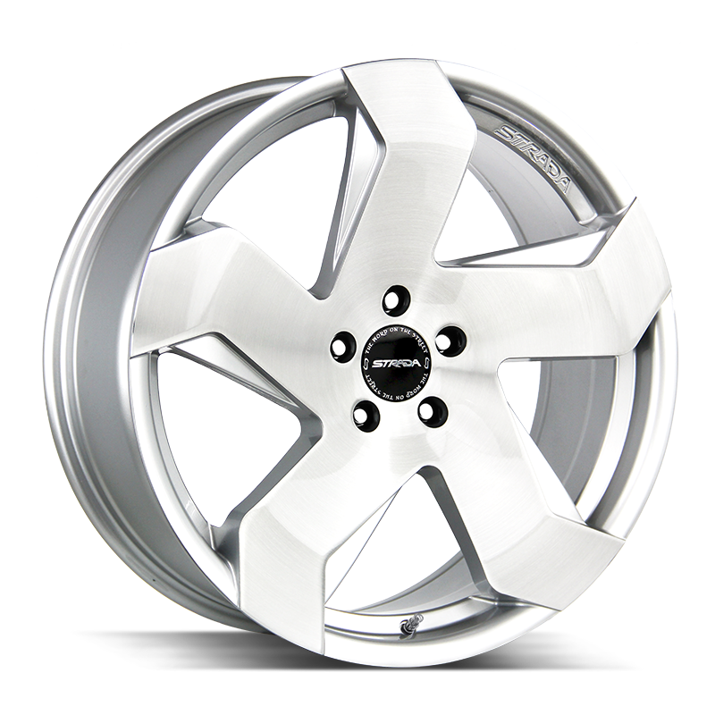 20x8.5 Strada Wheels Coltello 5x115 15 ET 72.6 hub - Brushed Face Silver