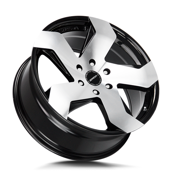 22x9 Strada Wheels Coltello 5x115 15 ET 72.6 hub - Gloss Black Machined