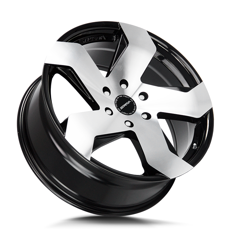 22x9 Strada Wheels Coltello 5x115 15 ET 72.6 hub - Gloss Black Machined