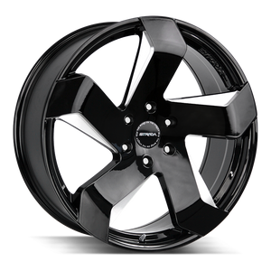 22x9 Strada Wheels Coltello 5x112 35 ET 72.6 hub - Gloss Black Milled