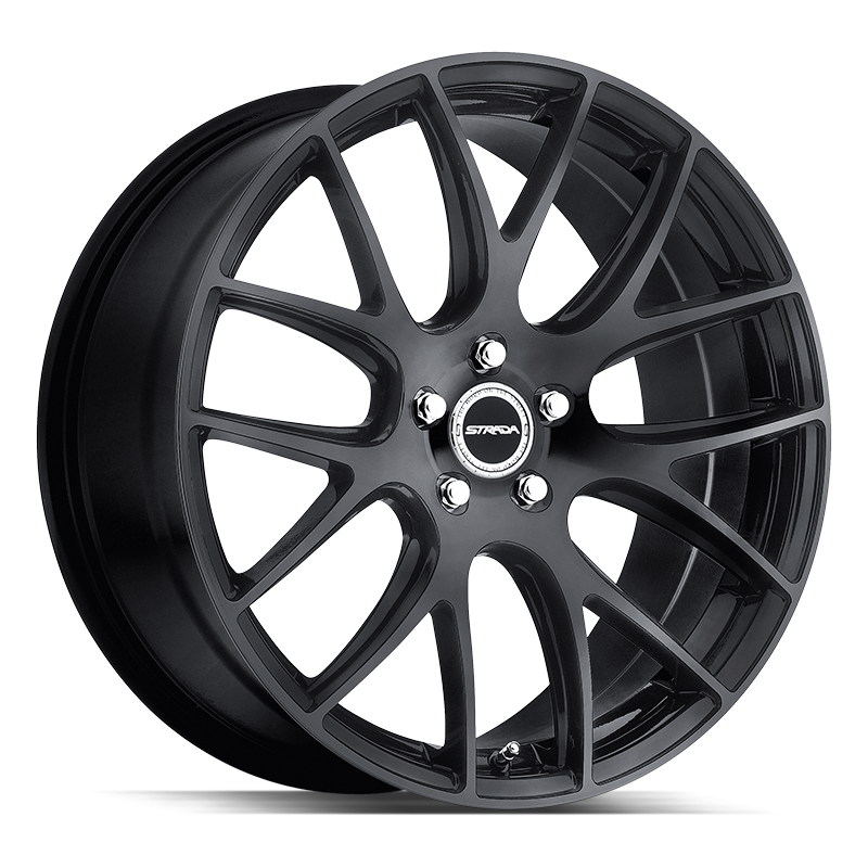 20x8.5 Strada Wheels Fuso 5x112 15 ET 72.6 hub - All Gloss Black