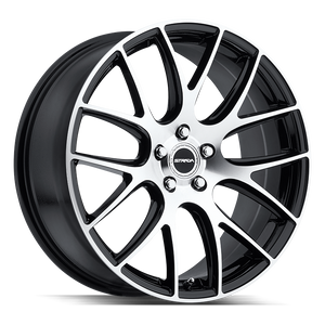 20x8.5 Strada Wheels Fuso 5x114.3 15 ET 72.6 hub - Gloss Black Machined